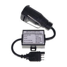 New Trailer Connector US 4-Pin Flat Plug to EU 13-Pin Portable Trailer Light Circuit Wiring Converter Trailer Connector