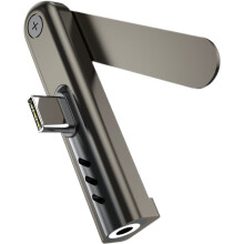 USB C to 3.5mm Earphone Jack Converter with Foldable Stand Type C to 3.5mm Audio Adapter Foldable Phone Holder