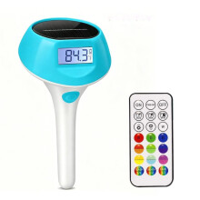 Solar Digital Pool Thermometer Floating Solar Pool Light IP68 Waterproof 22 Colors 5 Modes for Pool Outdoor Parties