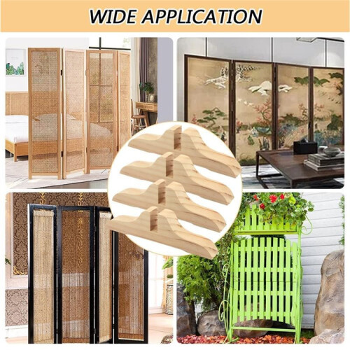 4pcs Wooden Room Divider Stand with Screws, Folding Privacy Screen Holder for Home and Work