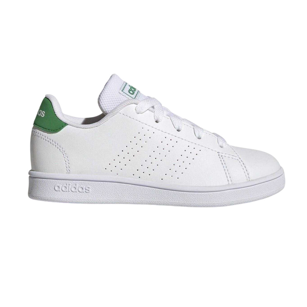 Adidas (11.5 Uk Child, White/Green) Childrens/Kids Advantage Lifestyle Court Lace Up Trainers