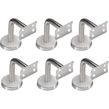 Suporte de Corrimão de Aço Inoxidável 6 Peças para Corrimãos de Escadas Curvas, Alta Qualidade e Estabilidade de Escadas e Corredores.