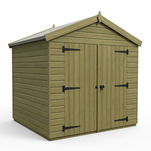 8 x 4 Apex Shed Tanalised (Double Door, No Windows) 1