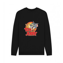 (M, Black) Tom and Jerry Unisex Adult Graphic Vintage Sweatshirt