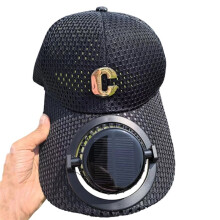 Breathable Baseball Caps with Solar Fan, Sun Protection Baseball Fan Hat for Men Women, Hat USB Rechargeable Black