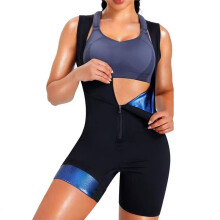 Women'S 4-in-1 Sauna Suit: Sweat Suit, Waist Trainer, Vest, Full Body Jumpsuit for Workout L
