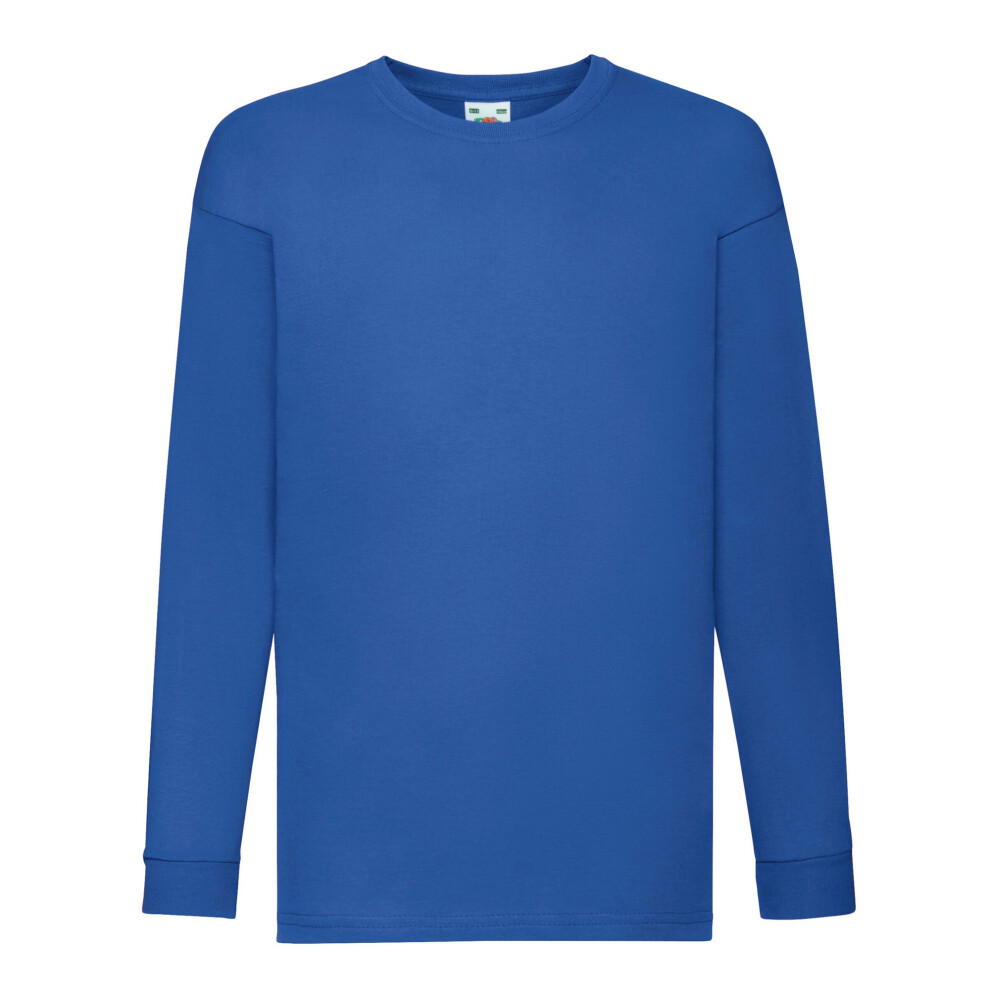 Fruit Of The Loom (5-6 Years, Royal Blue) Childrens/Kids Valueweight Plain Long-Sleeved T-Shirt