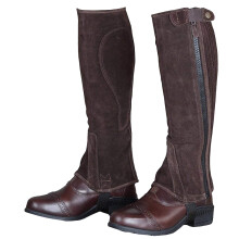 (L, Brown) Moretta Childrens/Kids Suede Half Chaps