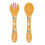 Sassi Junior | Sassi Junior | Silicone Fork and Spoon Set Animals Orange - 14 x 33 cm LION 1
