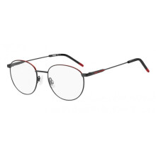 Óculos de Grau Hugo HG 1180 53/19/145 Metal preto fosco vermelho armações MASCULINO HG 1180
