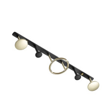 1 koperen wandhaak voor kleding, badkamerrijhaak (1 ring, 4 haakjes)