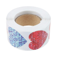 1Rol Hartvormige Plakstickers Voor Cadeauverpakking En Feestdecoratie