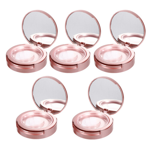 5St Reisset Wimperdoos Met Spiegel Laags Plastic Case