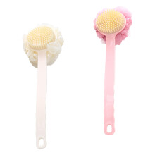 2St Badborstels Met Lange Steel, Body Scrubber Voor Douche En Bad