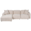 Beliani Modular Corner Sofa 3 Seater HEDE Fabric Light Beige Right Hand 1