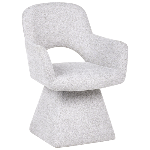 Beliani Dining Chair Swivel VALLBY Fabric Light Grey