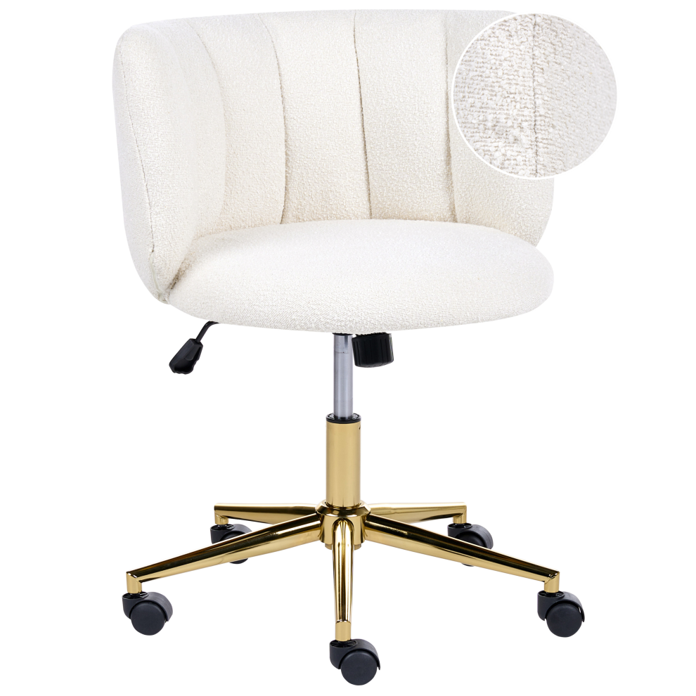 Photos - Chair Beliani Desk  PELORA Boucle White 