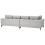 Beliani Sofa 4 Seater YURI Faux Linen Grey 5