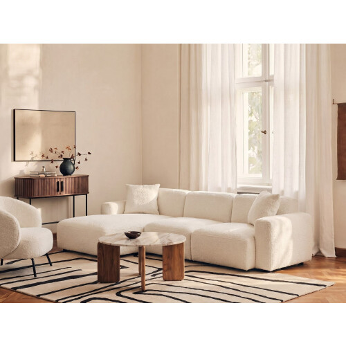 Beliani Modular Corner Sofa 3 Seater HEDE Boucle White Right Hand 1