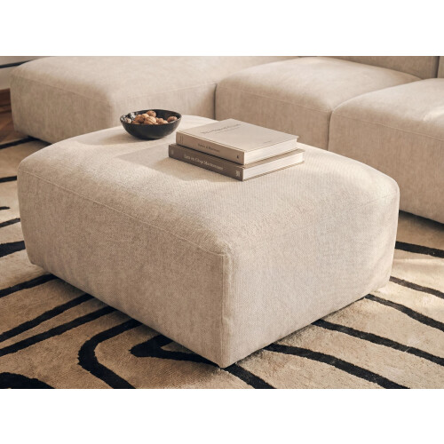 Beliani Ottoman HEDE Fabric Light Beige 1