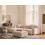 Beliani Modular Corner Sofa HEDE Fabric Light Beige with Ottoman Right Hand 2