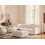 Beliani Modular Corner Sofa HEDE Boucle White with Ottoman Right Hand 2