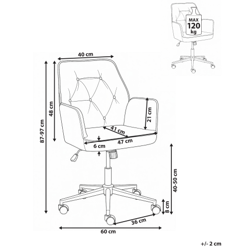 Beliani Desk Chair CELARA Velvet Pink 2