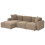 Beliani Modular Corner Sofa 3 Seater HEDE Fabric Brown Right Hand 4