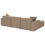 Beliani Modular Corner Sofa 3 Seater HEDE Fabric Brown Right Hand 5