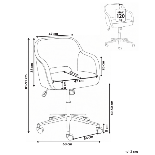 Beliani Desk Chair EMBER Chenille Dark Green 2