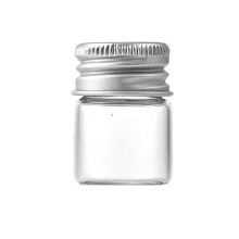 50-Pack 5ml Tiny Glass Jars with Silver Screw Caps, Small Clear Containers Decorative Vials for Crafts, Spices