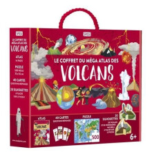 Le coffret du méga atlas des volcans. Avec 1 atlas, 40 cartes questions-réponses, 1 puzzle de 500 pièces et 20 silhouettes à placer