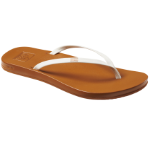 (UK 6, White/Tan) Reef Womens Cushion Slim Summer Beach Pool Sandals Thongs Flip Flops - Palmia