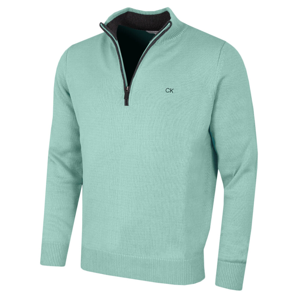Calvin Klein (Xxl, Sage) Mens 2026 Knit Cotton 1/2 Zip Golf Ck Top Sweater