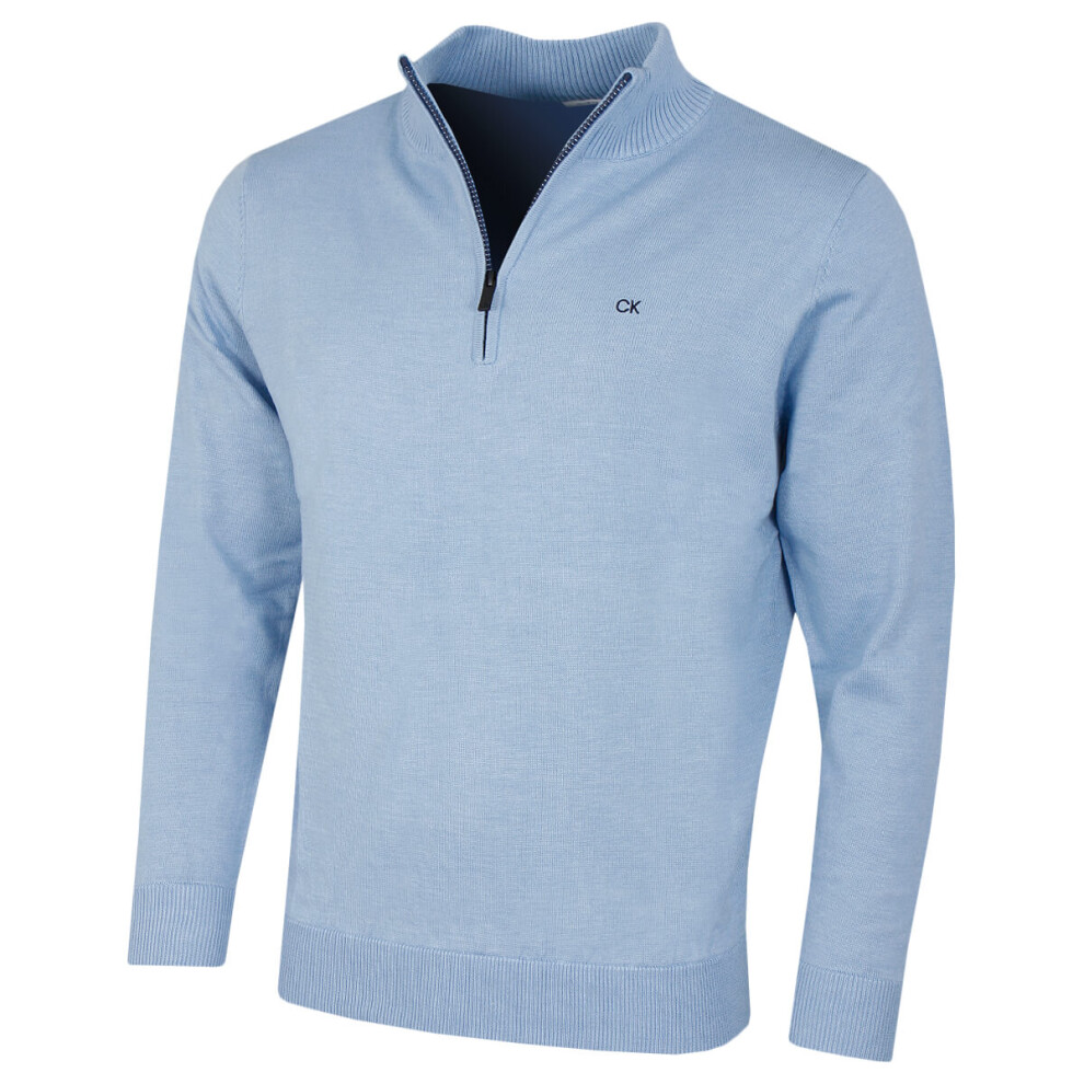 Calvin Klein (Xxxl, Blue/Navy) Mens 2026 Campus 1/2 Zip All Season Easy Care Sweater