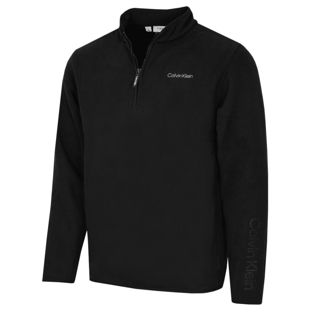 Calvin Klein (Xxl, Black) Mens Thompson Half Zip Fleece 4-Way Stretch Golf Sweater