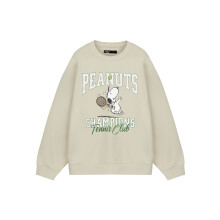 (Medium) Peanuts Snoopy Sweatshirt (Unisex Beige)