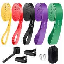 Resistance Bands Set 5 Pull Up Assistance Levels with Handles, Door Anchor Home Gym Equipment for Strength Training, Yoga & Muscle for Men & Women
