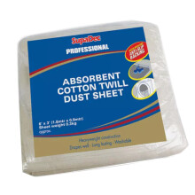 Supadec Absorbent Cotton Twill Dust Sheet, 6 X 3 Water Resistant, By New