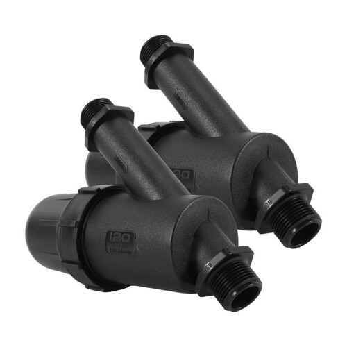 2 Pcs Drip Irrigation Inline Y Filter with Mesh Screen, 3/4in X 3/4in Male Thread Connections Hydroponics Y Filter