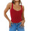 Canotte da Donna con Scollo A U, Modello 2025, Aderenti, Morbide e Basiche Rosso M 1