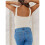 Canotte da Donna con Scollo A U, Modello 2025, Aderenti, Morbide e Basiche Albicocca L 4