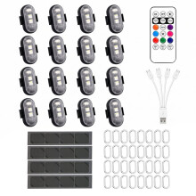 16 PCS Wireless LED Strobe Lights 8 Colors USB Rechargeable Anti-Collision Lamps