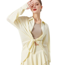 Damen-Langarmhemd mit LSF 50+ und UV-Sonnenschutz zum Angeln, Wandern und Button-Down-Hemd Cremegelb L