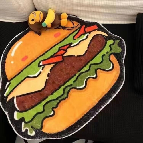 (Single Burger)Household Nonslip Floor Cover With Printed Pattern And Surface Absorbent 2
