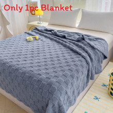 (Blue, 150x200cm) Plaid Flannel Pattern Blanket With Soft Touch For Office Nap Air Conditioner Coverage