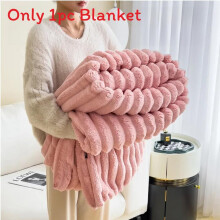 (Pink, 100x150cm) Soft Fur Versatile Solid Color Blanket With Light Luxury Style For Bedrooms And Sofas