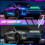 LED Devil Eyes Light for Cars Trucks, 2PCS App Controlled Car Window LED Display with Remote Control, Custom Text Animation Windshield Decor Light 7