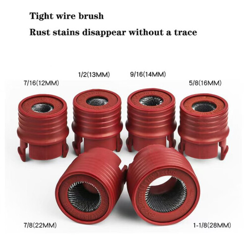 9PCS Wheel Stud Rust Removal Tool Set for Automotive Bolt Derusting and Hub Cleaning 2