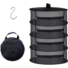 4-Layer Herb Drying Rack - Foldable Mesh Hanging Dryer Net for Socks, Flowers, Tea, Fruits, and Vegetables Drying, 1 Set